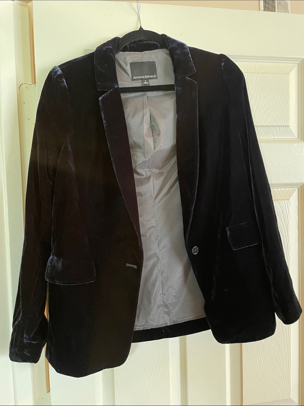 Banana Republic Velvet Blazer/Jacket - deep navy